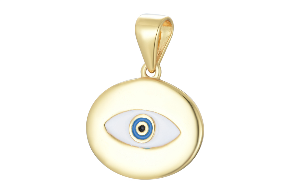 Sterling silver turkish eye enamel charm