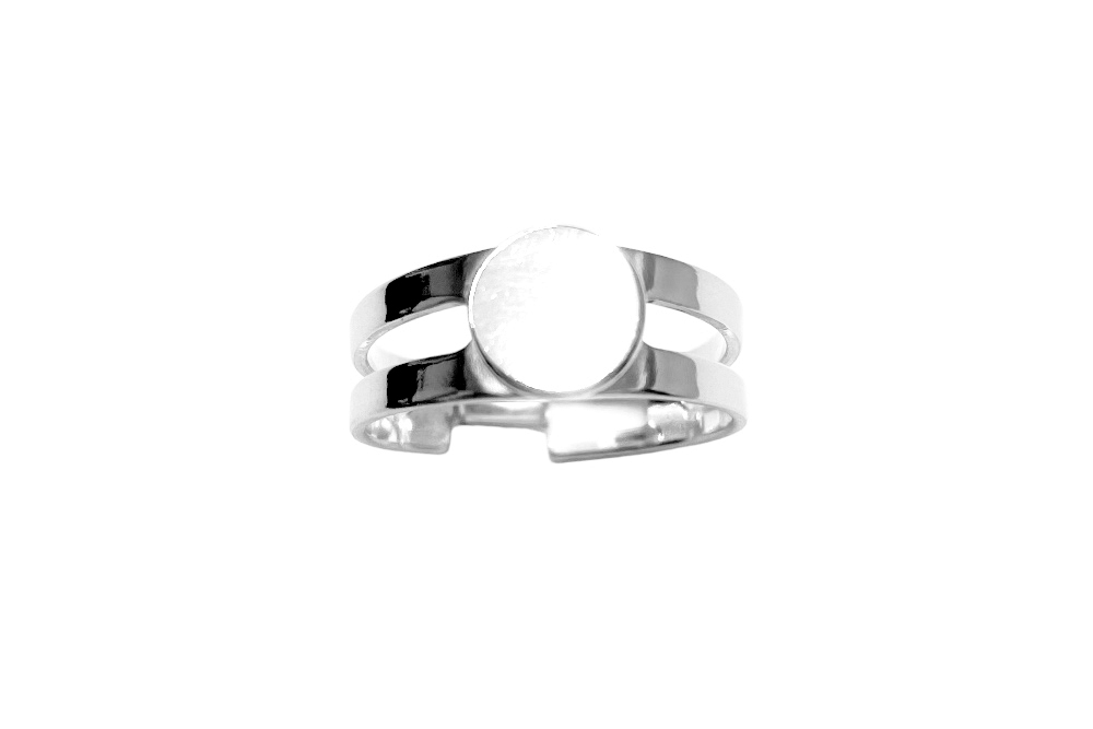 Base anillo abierta plata 925