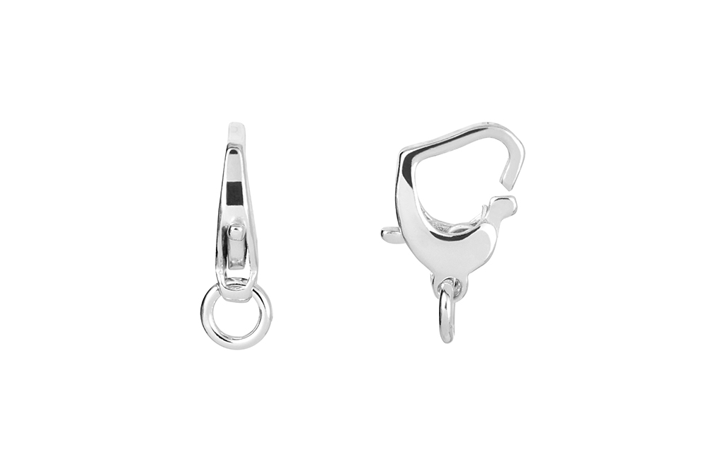 Sterling silver heart lobster lock