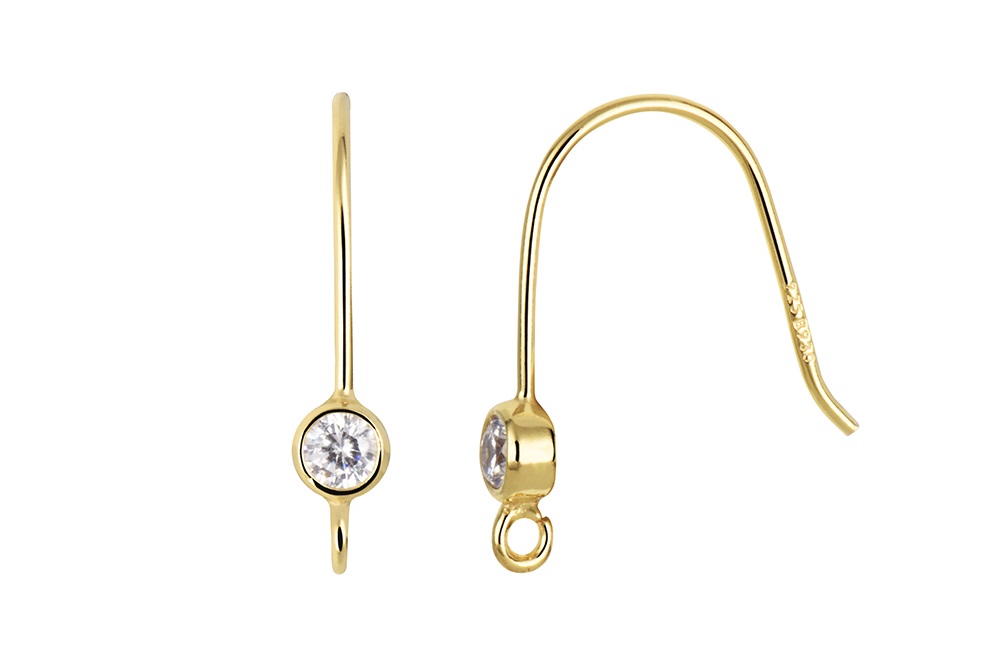 Sterling silver zirconia earring finding