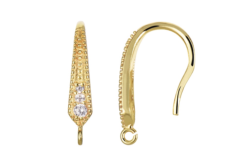 Sterling silver zirconia earring finding