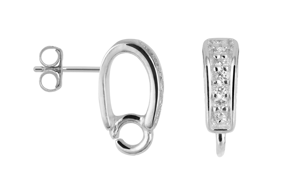 Sterling silver zirconia earring finding