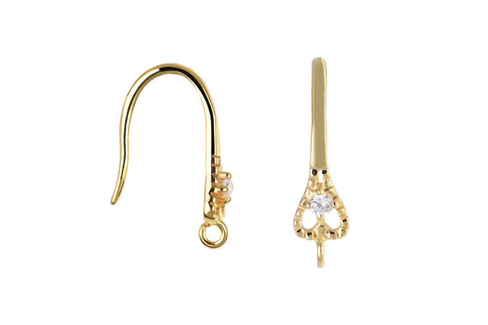 [16368FZBLDO] Base pendiente plata 925 zirconita 2mm (Oro)
