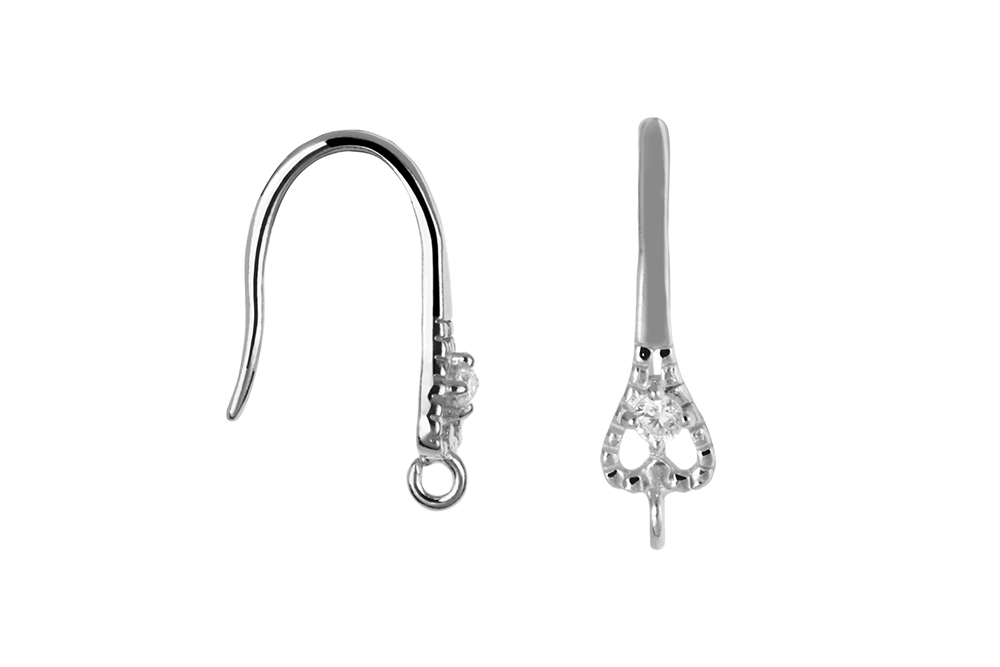 Base pendiente plata 925 zirconita 2mm