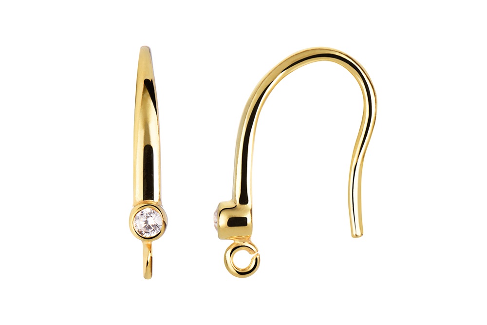 Sterling silver zirconia earring finding