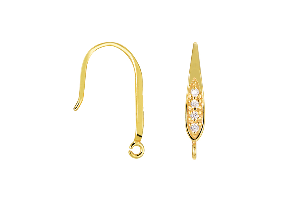 [16390FZBLDO] Base pendiente plata 925 zirconita (Oro)