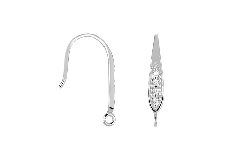 Sterling silver zirconia earring finding