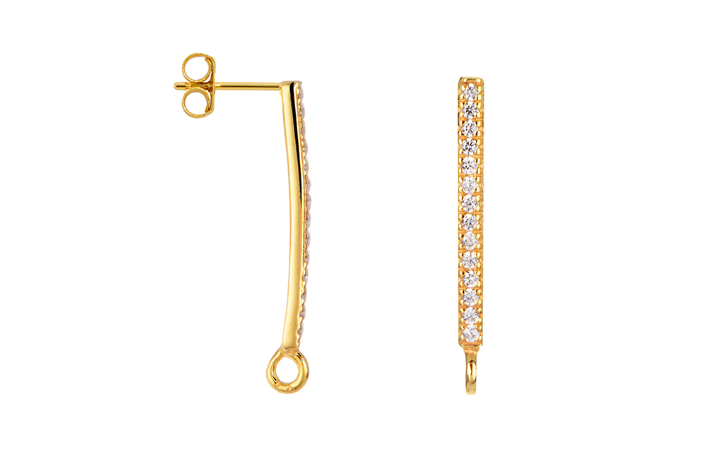 Sterling silver zirconia earring finding