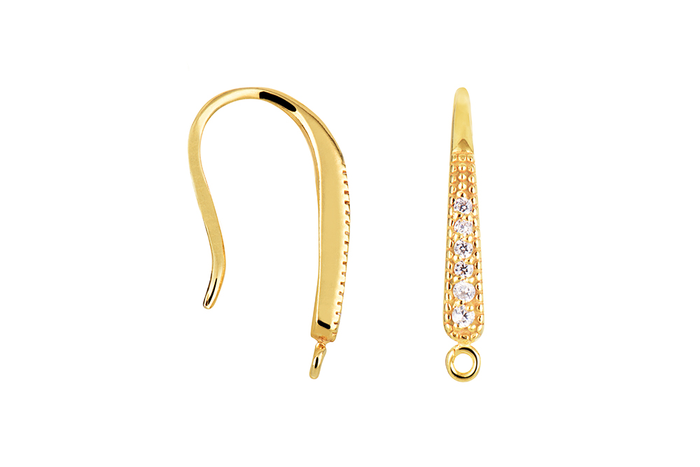 Sterling silver zirconia earring finding