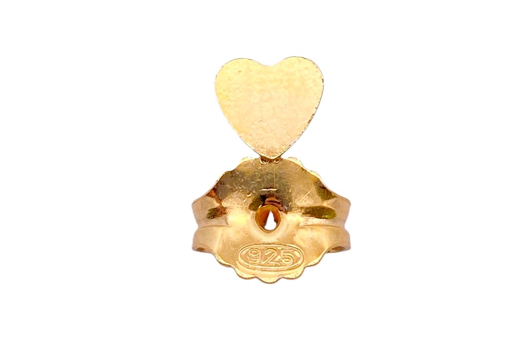 Sterling silver heart 8x12mm earring backs stopper