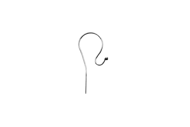 Gancho plata 925 hilo 0.8mm bola 1.5mm