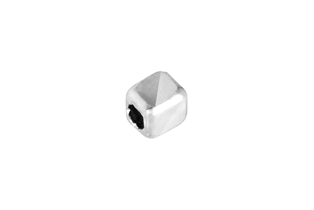 [16684FE020DCPL] Sterling silver mini cube finding (2.00MM, Sterling silver)