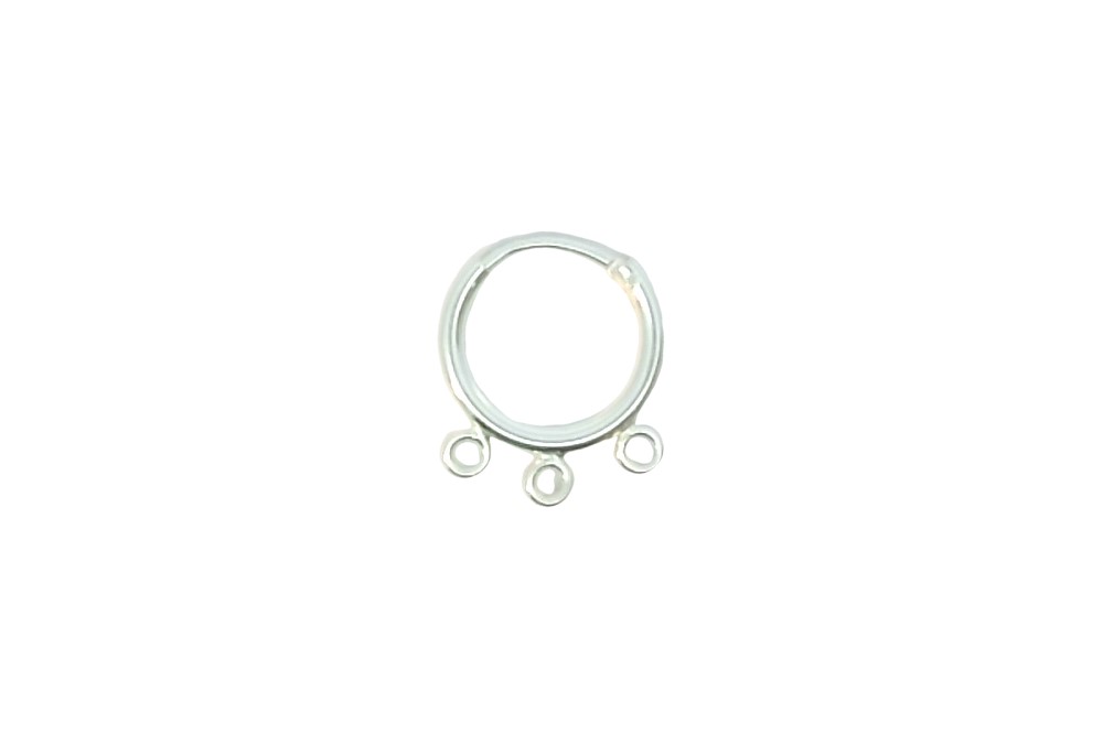 Sterling silver click 3 rings hoop earring