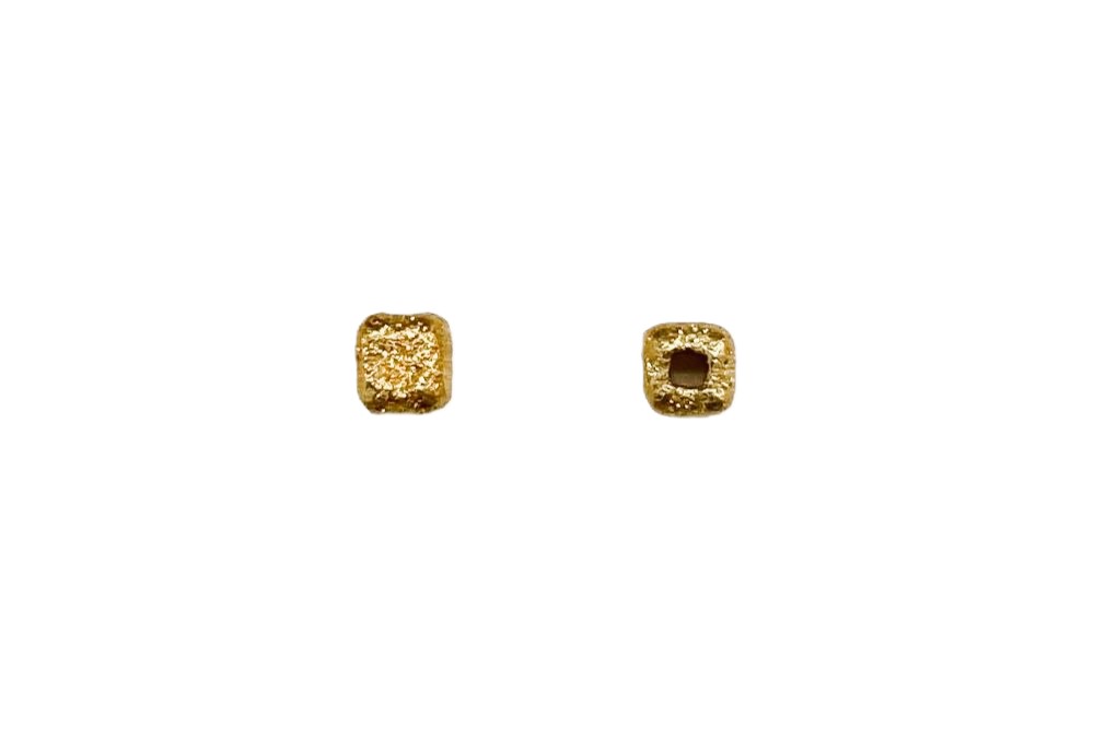 Sterling silver diamond cut cube 3mm inside hole 1.5mm