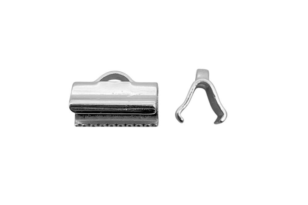 Silver 925 end cap flat finding 15.00/19.00mm (pack of 6)
