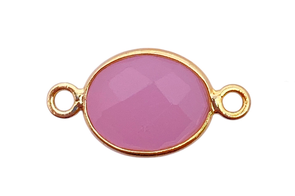 Entrepieza plata 925 ovalada 8x10mm piedras semipreciosas