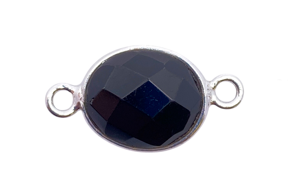 Entrepieza plata 925 ovalada 8x10mm piedras semipreciosas