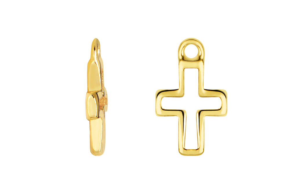 Sterling silver cross silhouette charm pendant