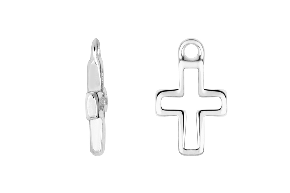 Sterling silver cross silhouette charm pendant
