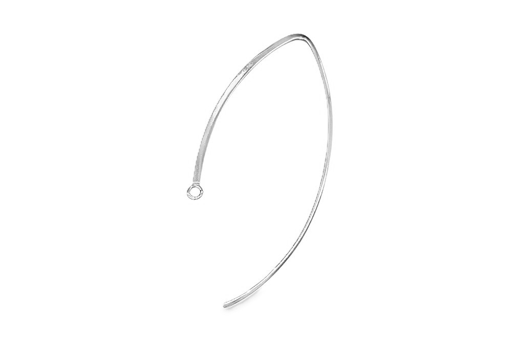 Sterling silver oval flat hook with closed ring, inside diameter 1.4mm