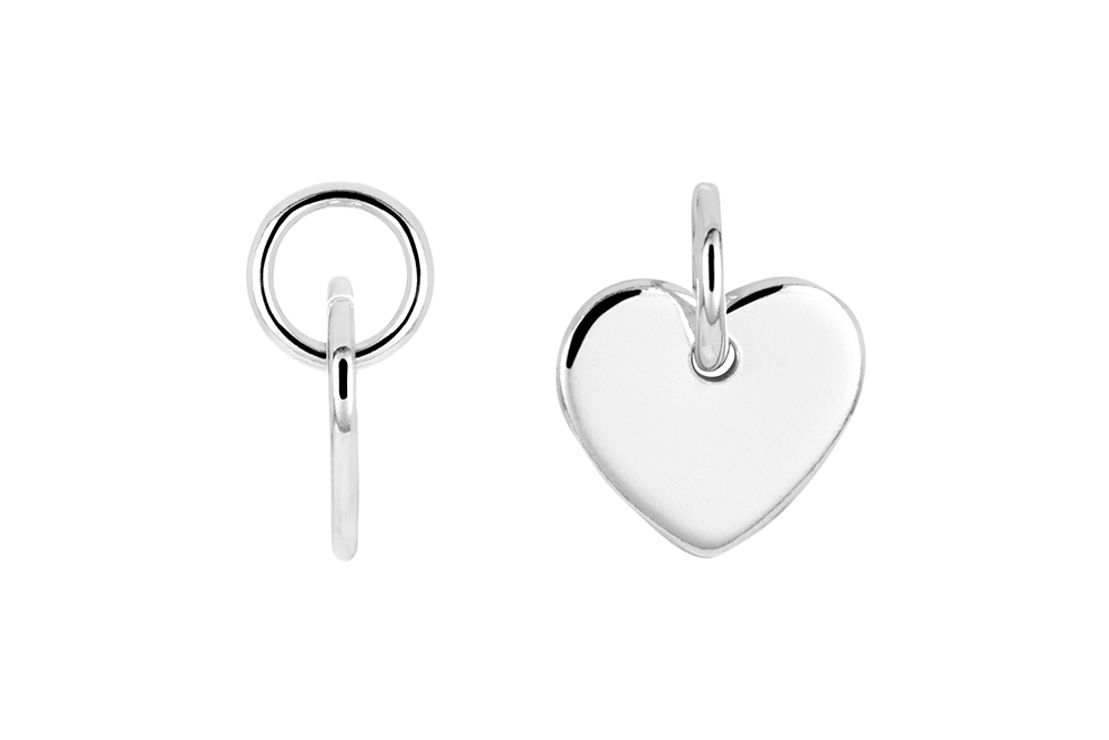 Placa plata 925 mini corazón 7x8mm charm