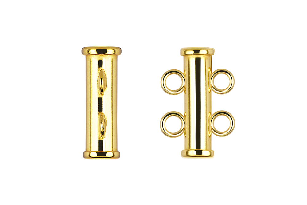 Cierre tubo plata 925 para 2 cadenas sin reasa