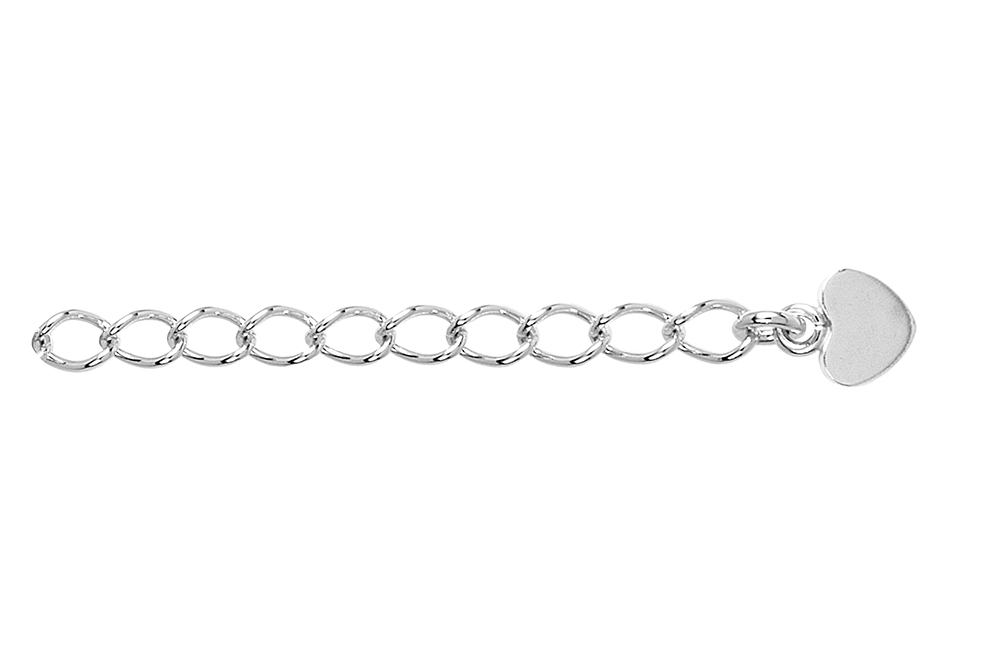 [18181FM050PL] Extensión plata 925 con corazón 6x5x0.60mm (Plata)