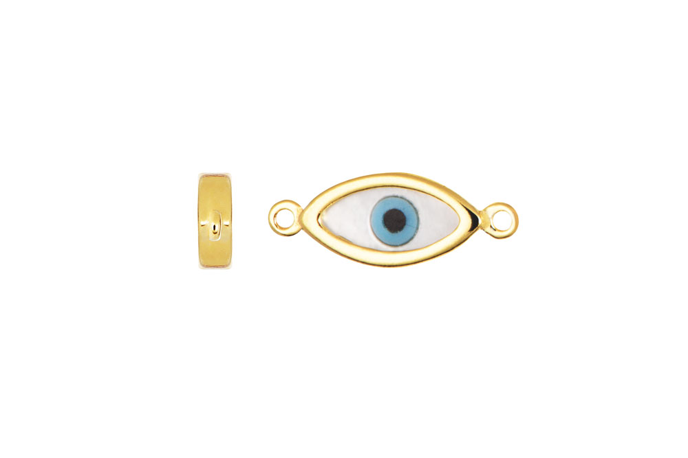 Entrepieza plata 925 ojo turco 5x10mm en nacar