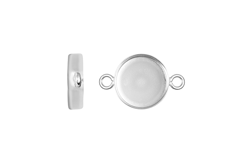 [18301FE080PL] Base de entrepieza redondo plata 925 para adaptar esmalte o ceramica (8.00MM)