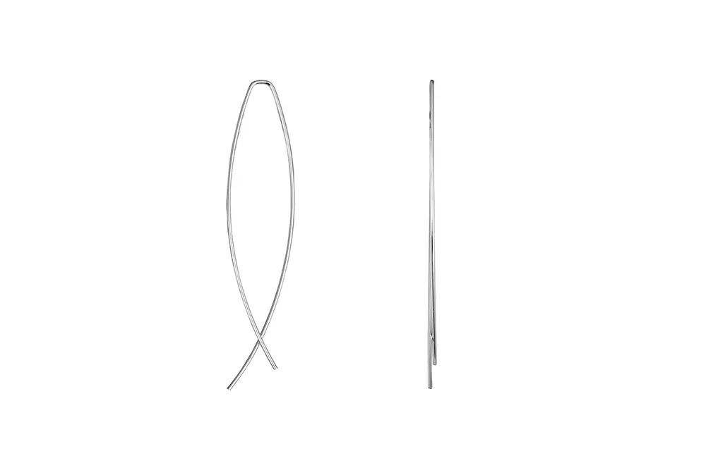 Sterling silver crossed hook earring base