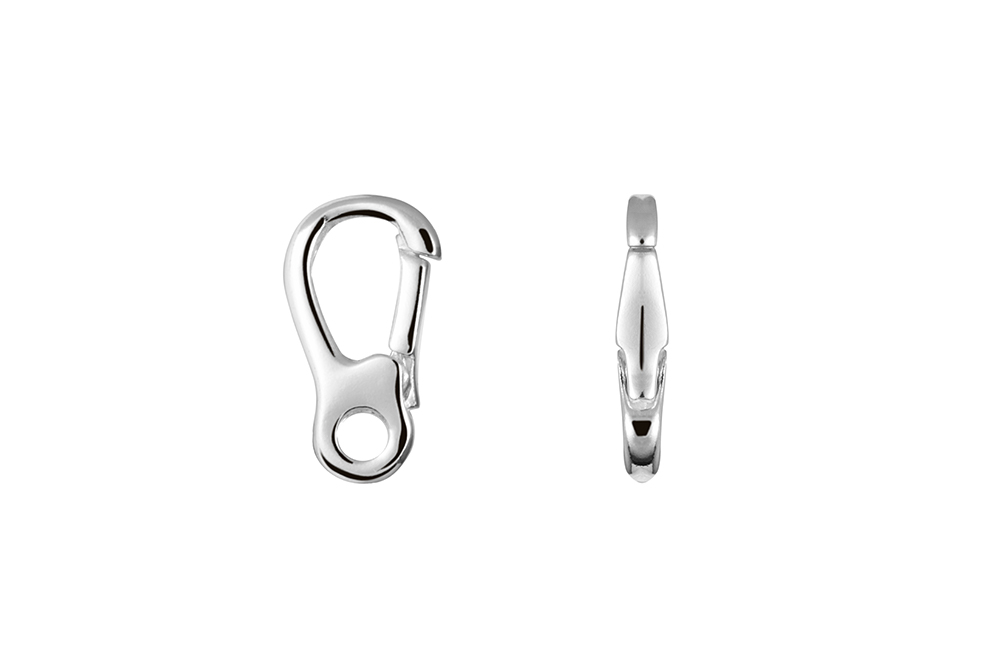 [18640FPL] Sterling silver spring loaded hook clasp (Sterling silver)