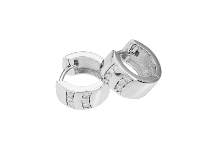 Pendiente aro plata 925 cz 