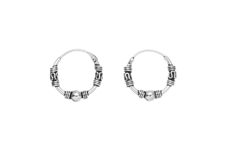 Pendiente aro bali plata 925 12.00mm (pack de 10)