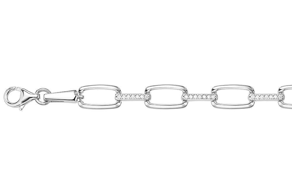 Silver 925 cz bracelet 18cm rhodium