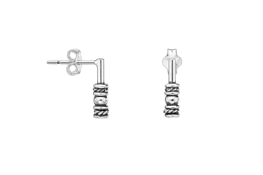 Pendiente plata 925 bali con presión