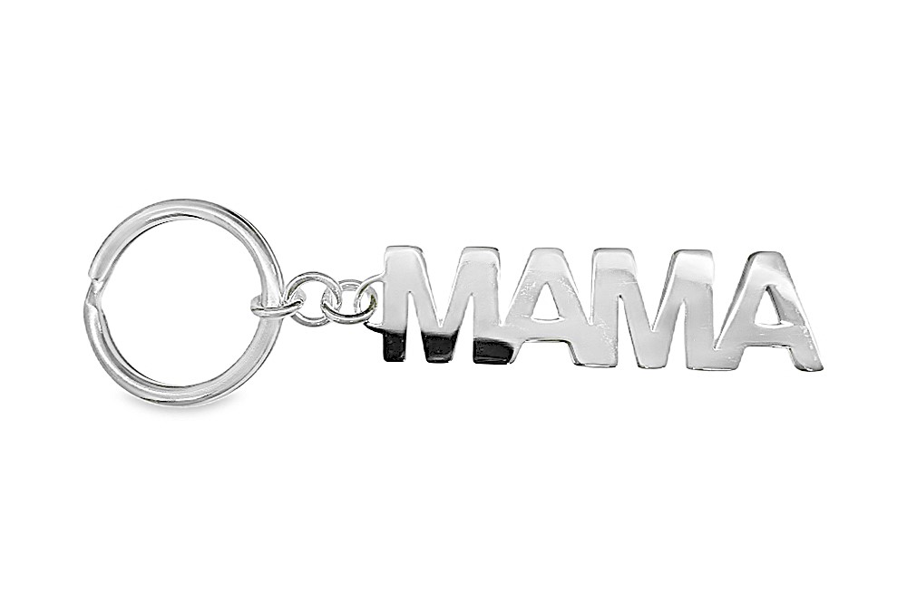 Sterling silver mama & papa key chain