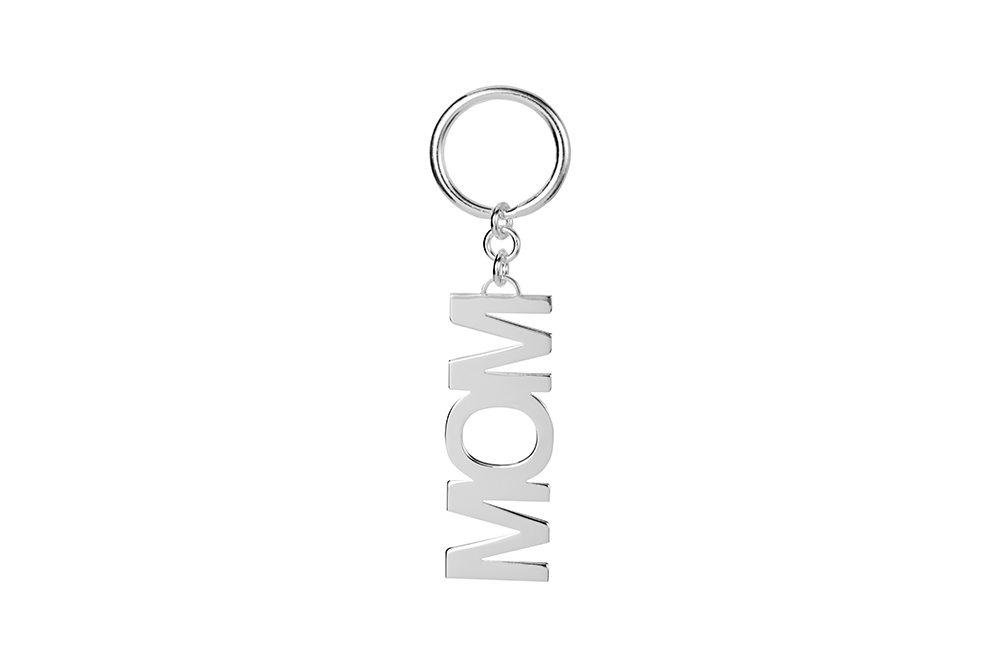 Sterling silver mom & dad key chain