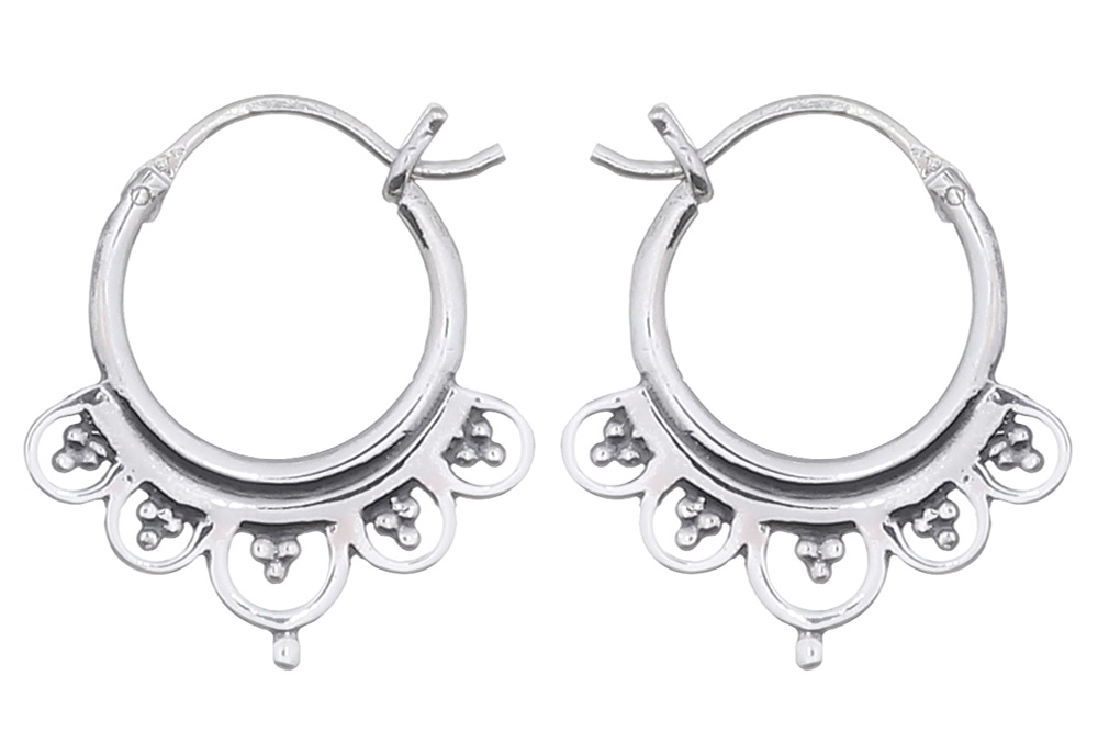 Sterling silver arabic style earring hoop