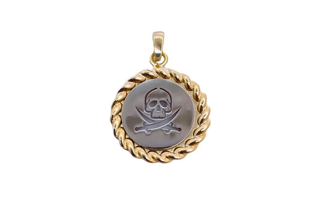 Colgante plata 925 medalla calavera