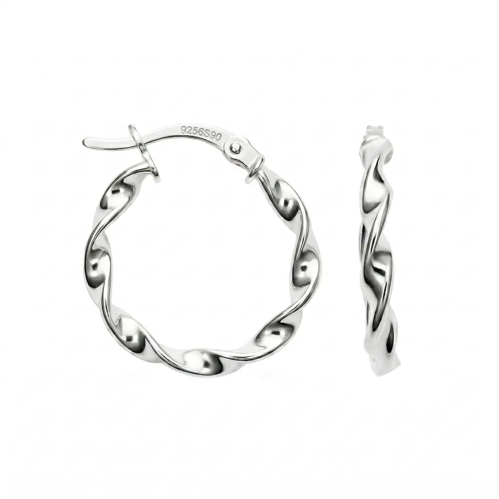 Sterling silver twisted hoop earringS