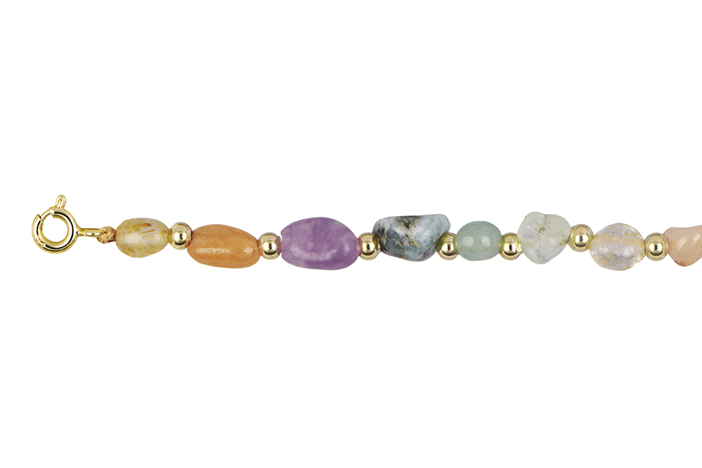 [18669N42E5RMXDO] Sterling silver mixed semi-precious stones necklace