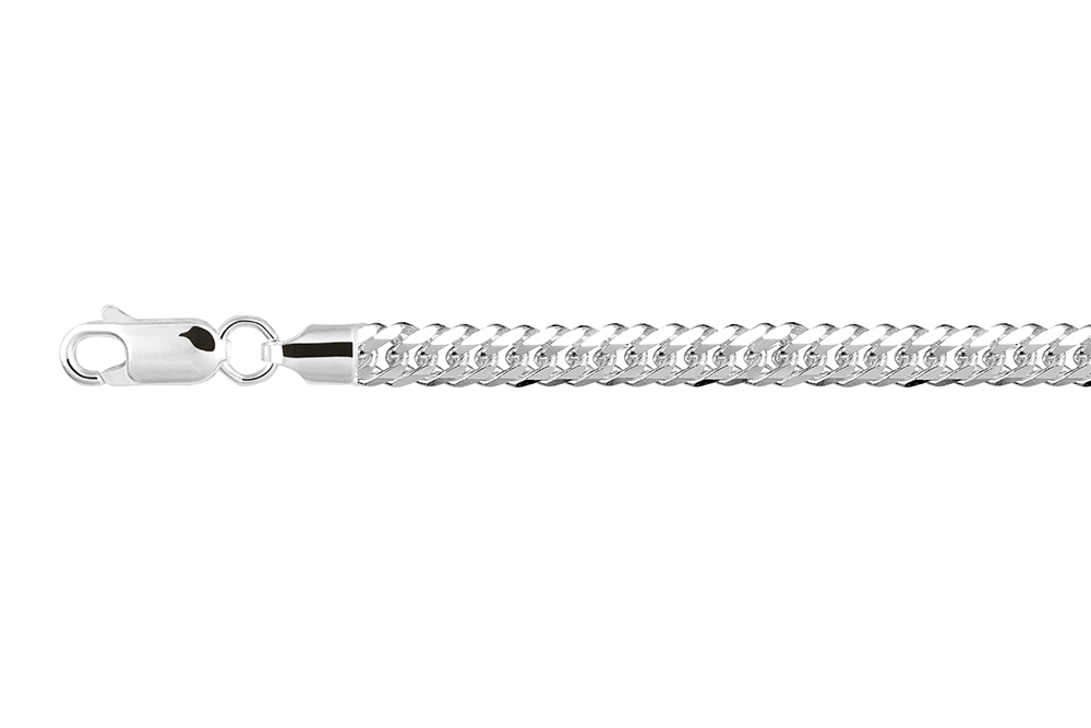 Pulsera plata 925 doble rombo pisada 080 hombre