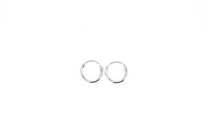 [0142808000PL] Pendiente aro redondo hilo 1.2mm de 8.00 a 20mm (pack de 10) (8MM, Plata)