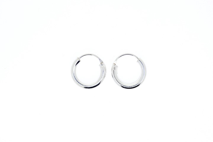 Sterling silver 2mm hoop earring from 8 to 18mm (pack of 10)