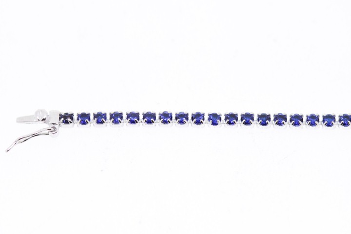 Pulsera plata rodiada cz 2mm tennis una linea 