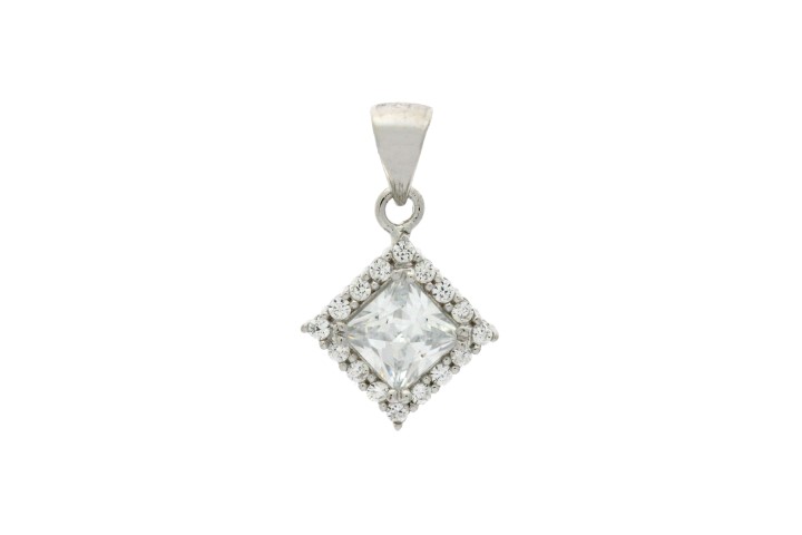 [044350001WBL] Silver 925 cz pendant (White)