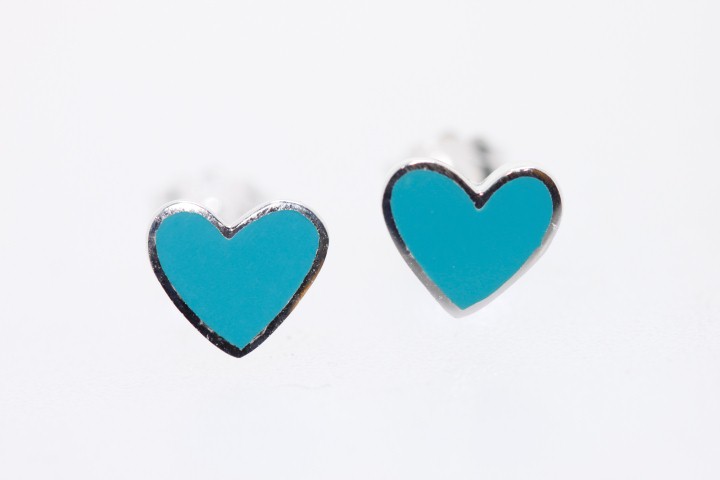 Pendiente plata 925 esmaltada corazon