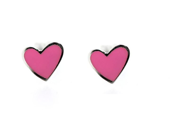 Pendiente plata 925 esmaltada corazon