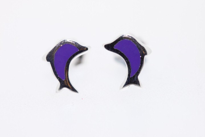 Earring silver 925 dolphin