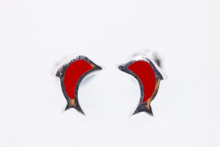 Earring silver 925 dolphin